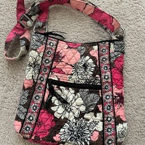 Vera Bradley Floral Quilted Shoulder Bag - Pink and Brown